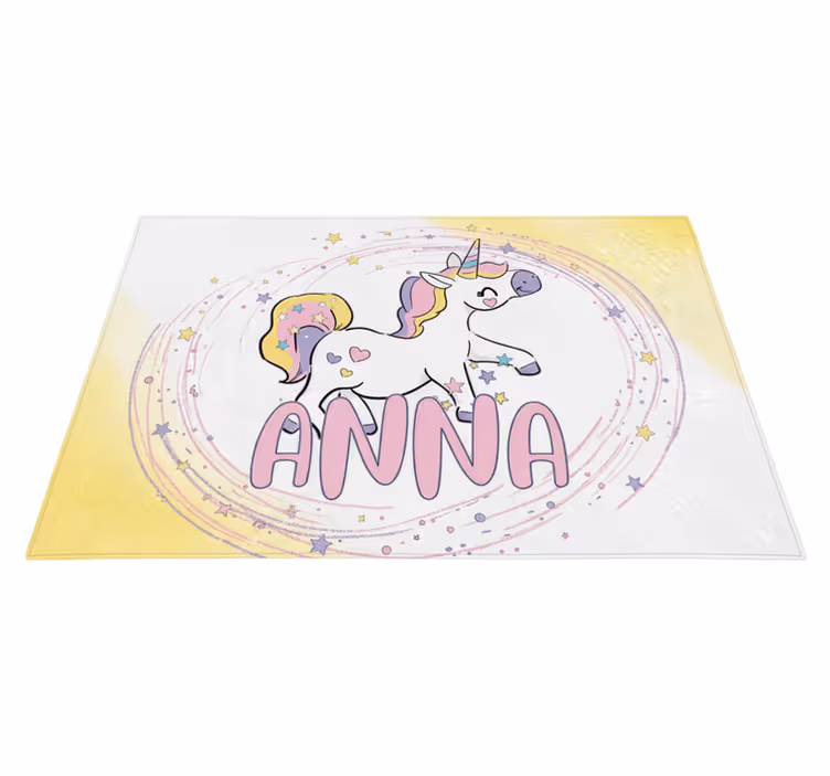 Tæppe til børneværelse med magisk unicorn design - TenStickers