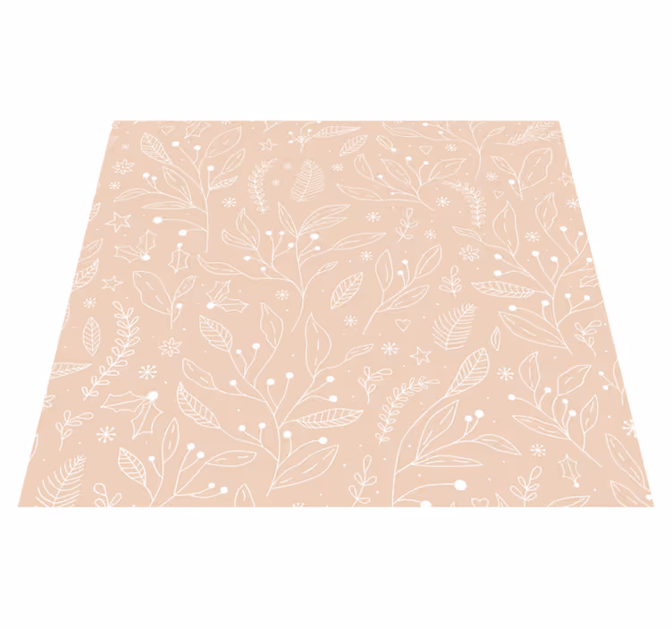 Vinyl tæppe beige juleplanter - TenStickers