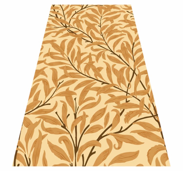 Vinyl tæppe beige botanisk bladprint - TenStickers