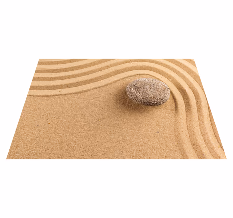 Vinyl tæppe beige med tekstureret zen kugle - TenStickers