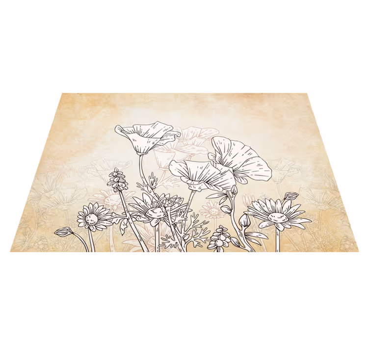 Vinyl tæppe beige vintage eng - TenStickers