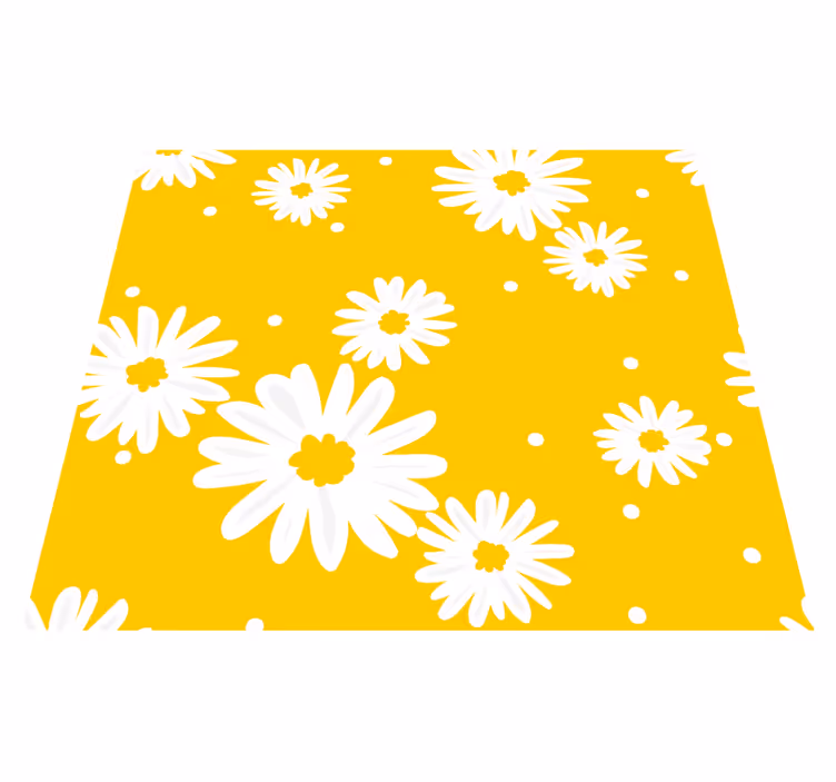 Vinyl tæppe gul med margueritblomster - TenStickers