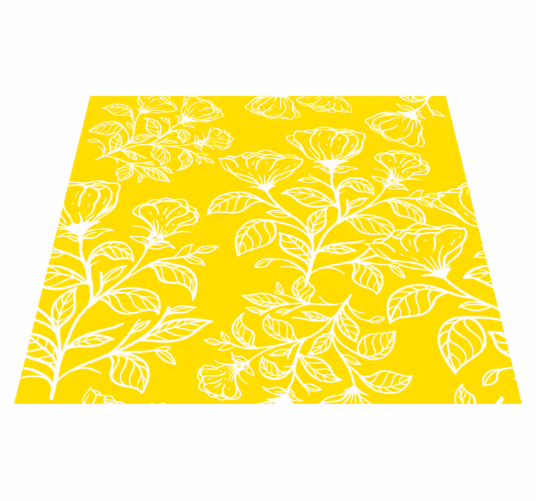 Vinyl tæppe gul blomster design mønster - TenStickers