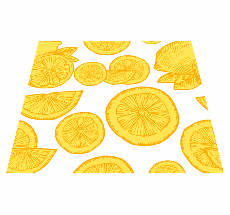 Vinyl tæppe gul orange og citron skitse - TenStickers