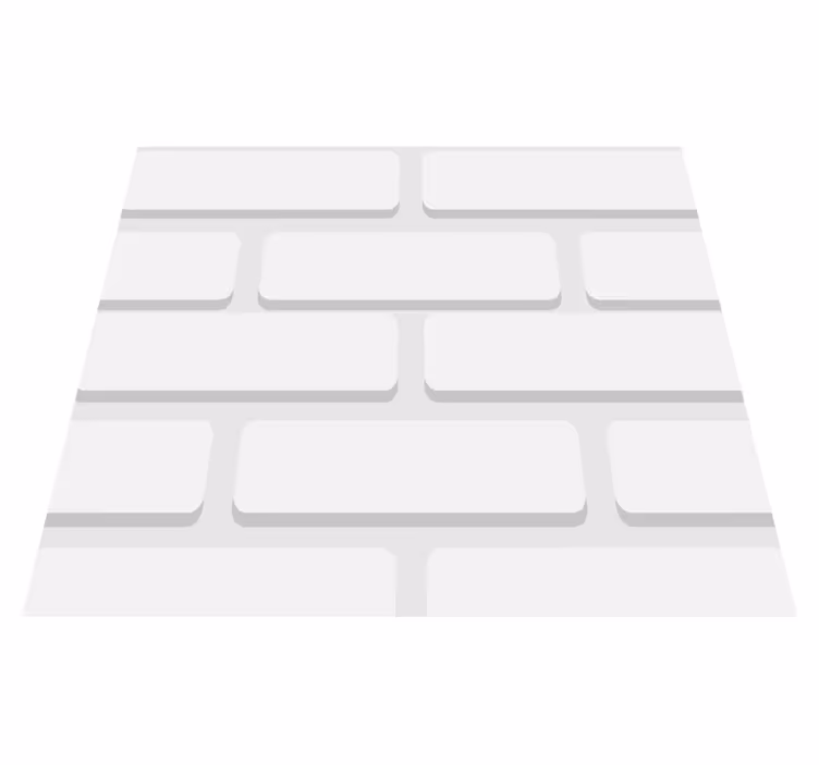 Hvidt vinyl tæppe hvid mursten - TenStickers