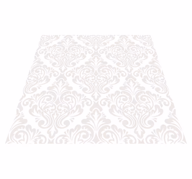 Hvidt vinyl tæppe med damask mønster - TenStickers