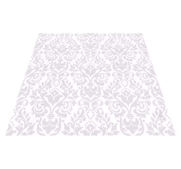 Hvidt vinyl tæppe grunge damask design - TenStickers