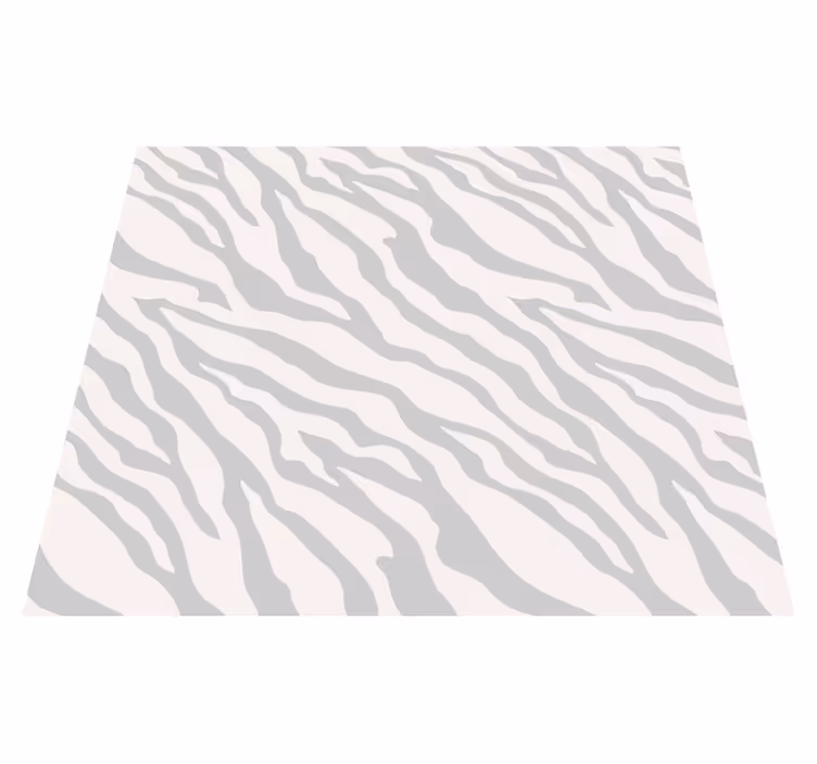 Hvidt vinyl tæppe med lys grå zebra mønster - TenStickers
