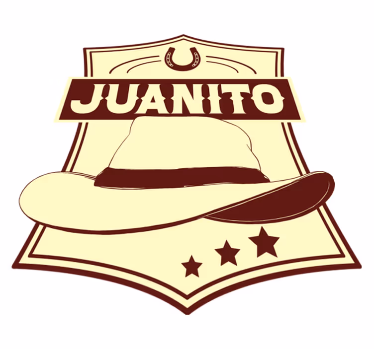 Brune vinyl tæppe cowboyhat med navn nevera - TenStickers