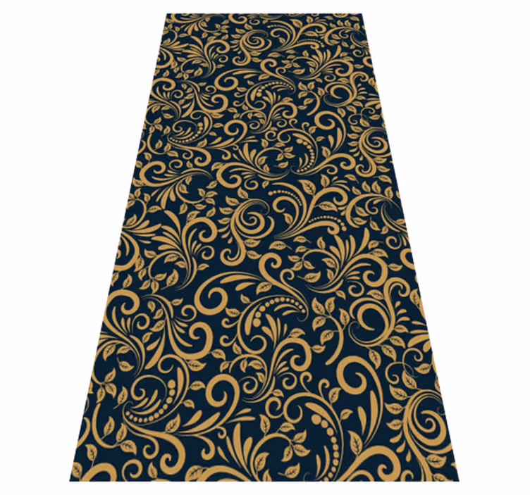 Brune vinyl tæppe versace guld sort - TenStickers