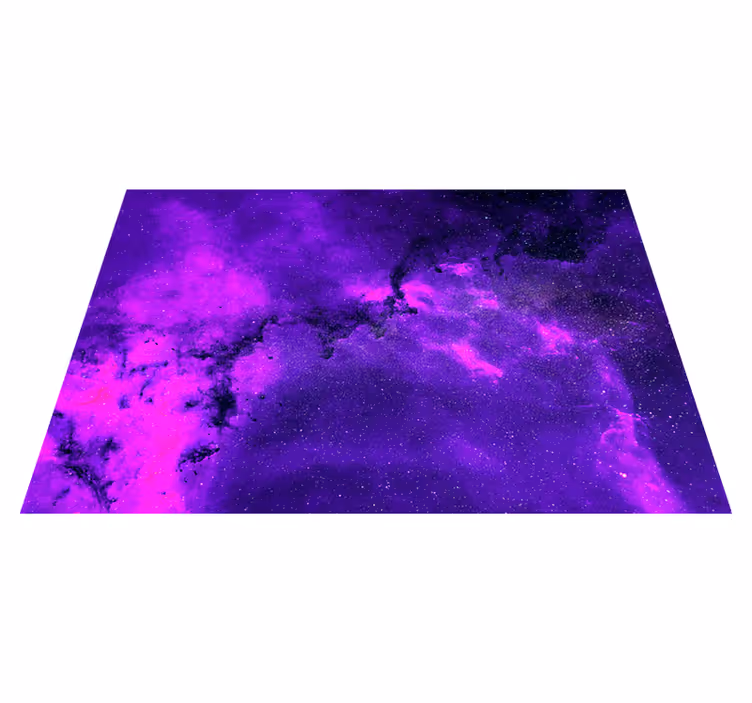 Lilla vinyl tæppe i kosmisk tåge design - TenStickers