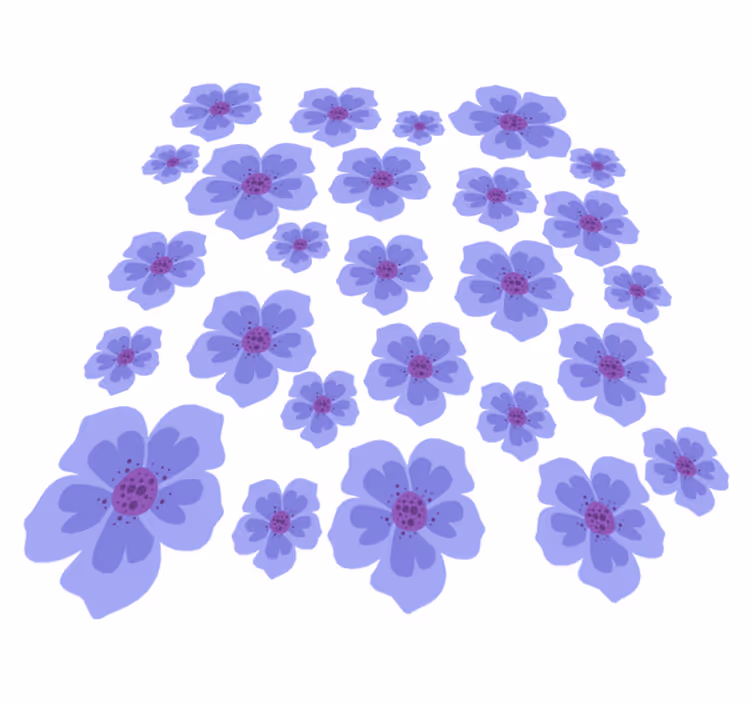 Lilla vinyl tæppe med lilla blomster til cykel - TenStickers