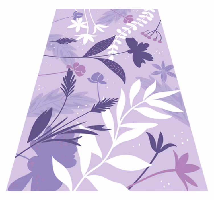 Lilla vinyl tæppe med lilla blomster - TenStickers