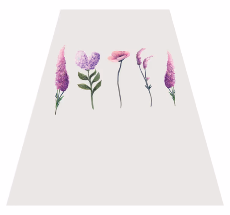 Lilla vinyl tæppe med nellikeblomst design - TenStickers