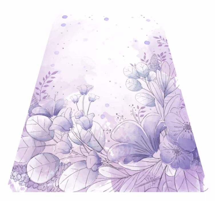 Lilla vinyl tæppe med lilla og blå blomster - TenStickers