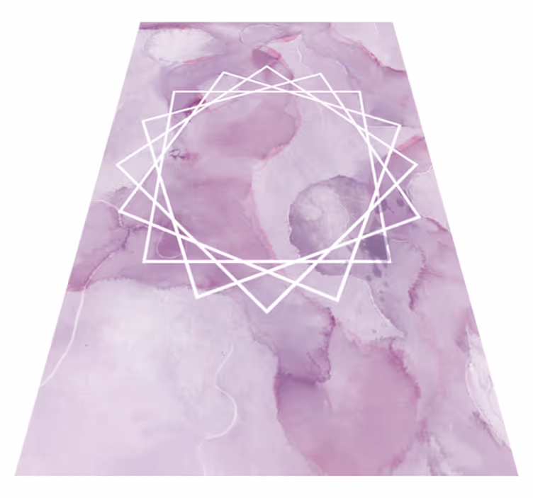Lilla vinyl tæppe med mørk lilla polygonal ramme - TenStickers