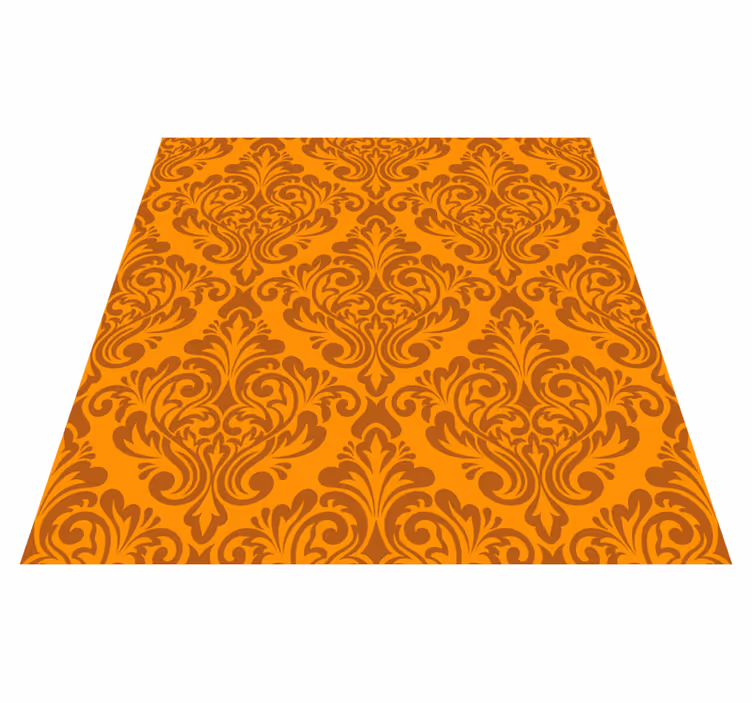 Orange vinyl tæppe vintage orange damask - TenStickers