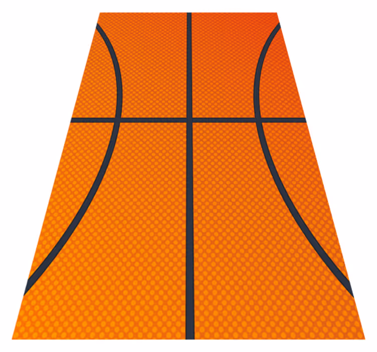 Orange vinyl tæppe til basketball - TenStickers