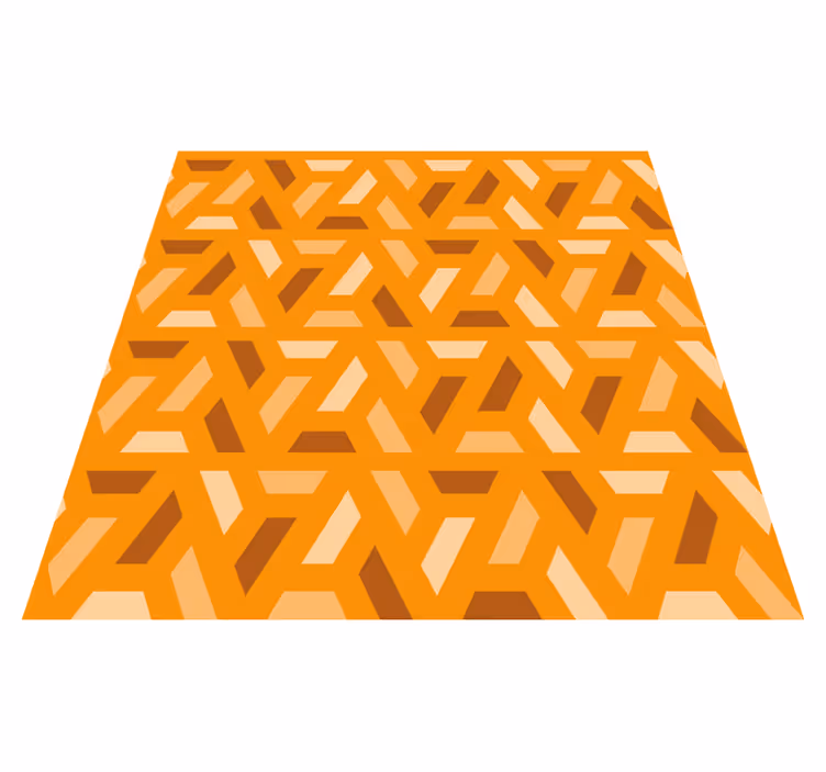 Orange vinyl tæppe i geometriske orange nuancer - TenStickers