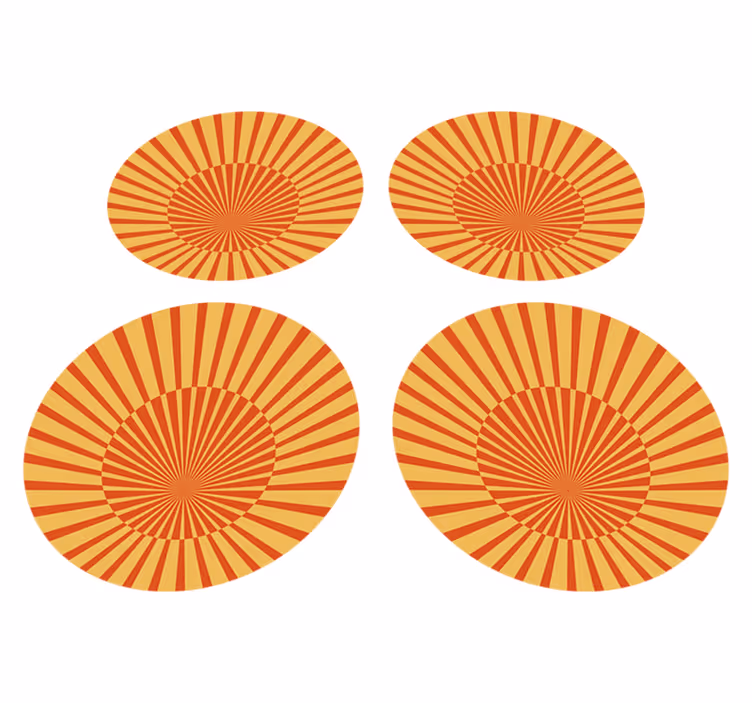 Orange vinyl tæppe 70'er solskins cirkel - TenStickers