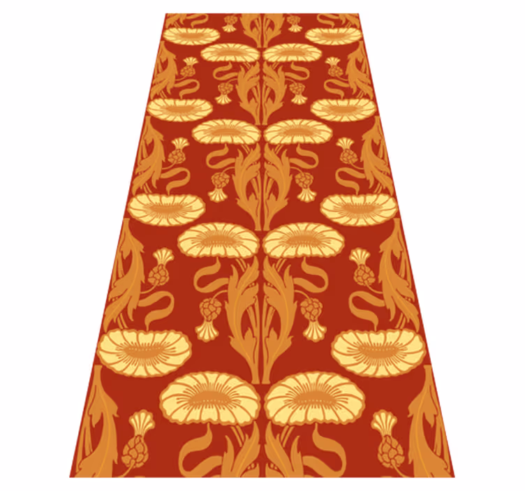 Orange vinyl tæppe med moderne stil ornament mønster - TenStickers