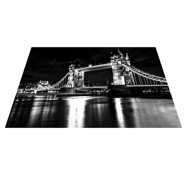 Sorte vinyl tæppe london bridge nat - TenStickers