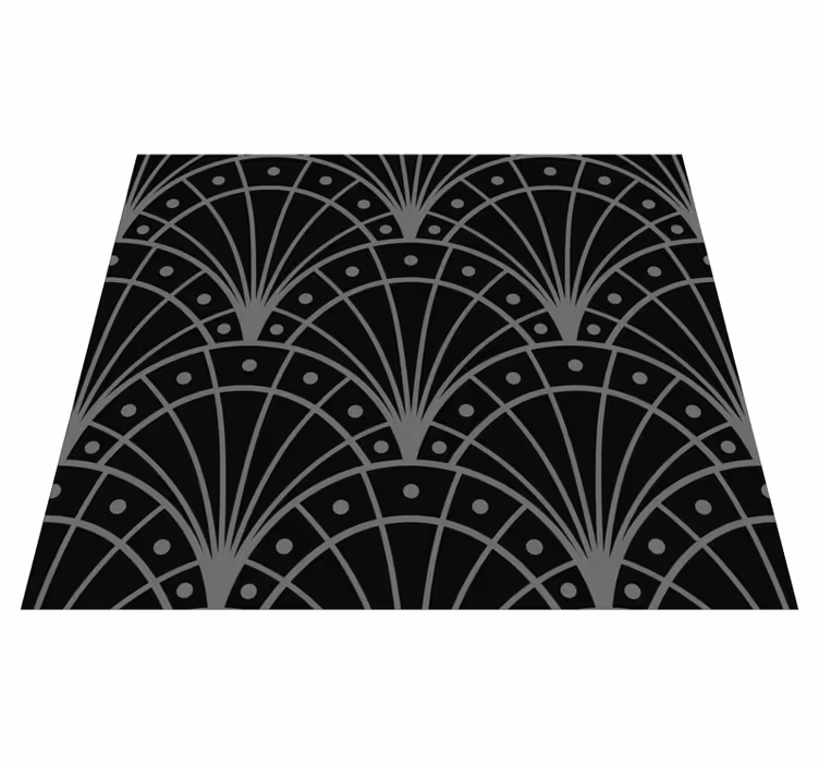 Sorte vinyl tæppe elegant sort art deco - TenStickers