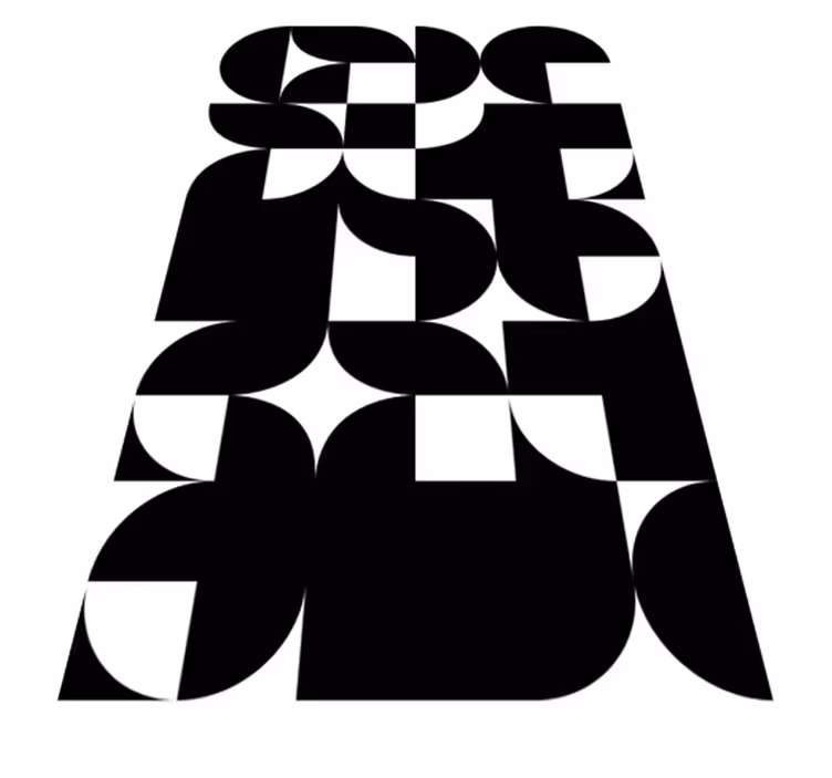 Sorte vinyl tæppe med geometrisk cirkelmønster - TenStickers