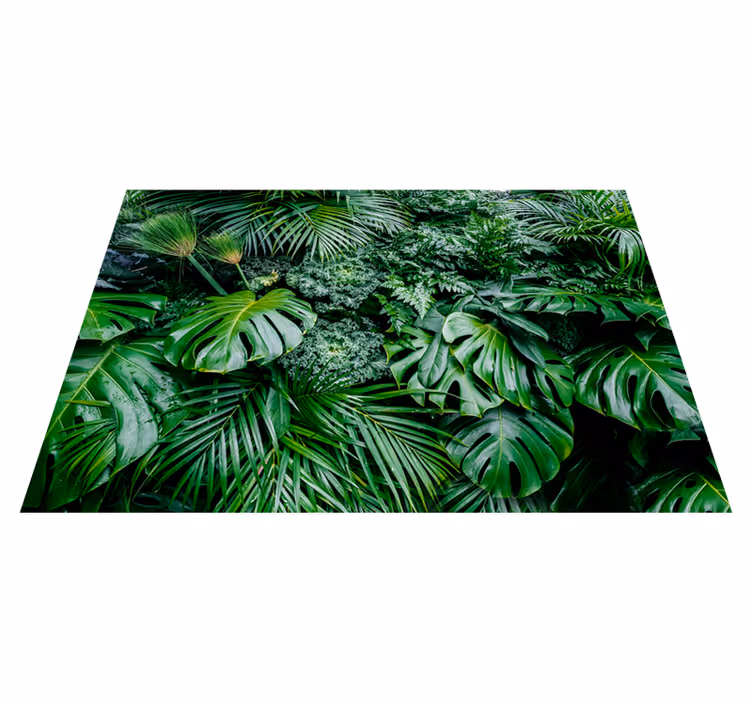 Grøn vinyl tæppe wallpaper solrig jungle - TenStickers