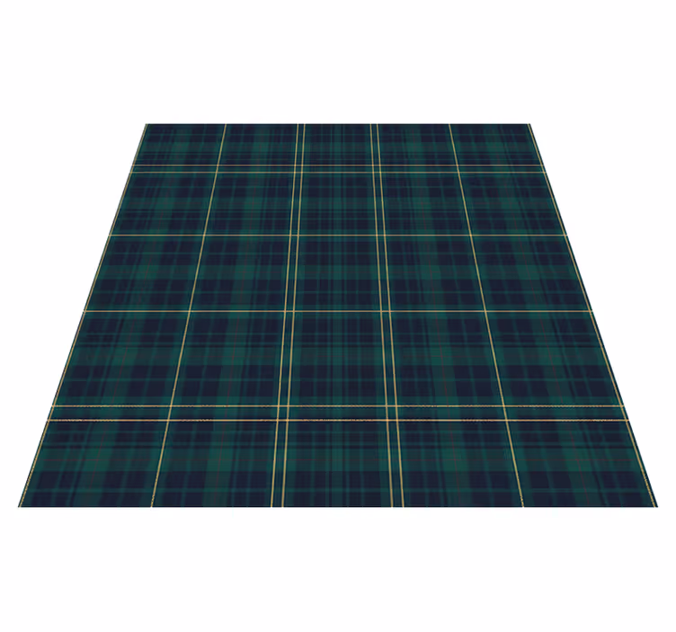 Grøn vinyl tæppe i mørkegrøn tartan - TenStickers