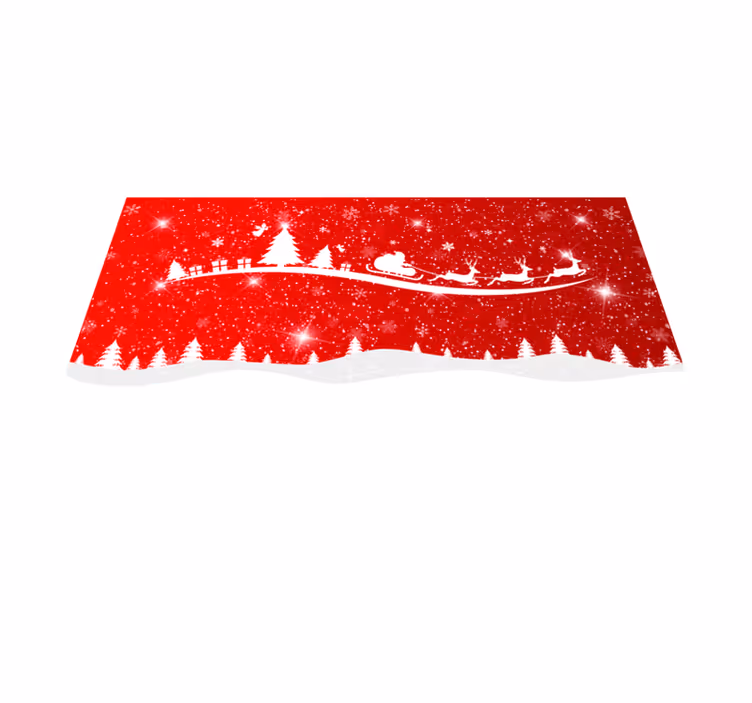 Rød vinyl tæppe julebølge - TenStickers
