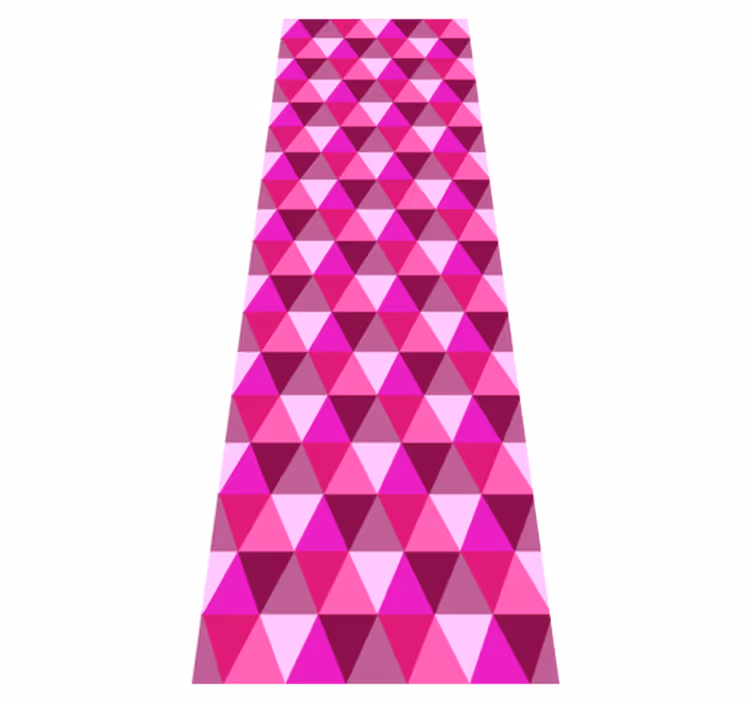 Lyserødt vinyl tæppe med fuchsia geometrisk mønster - TenStickers