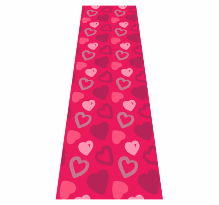Lyserødt vinyl tæppe fucsia hjerter - TenStickers