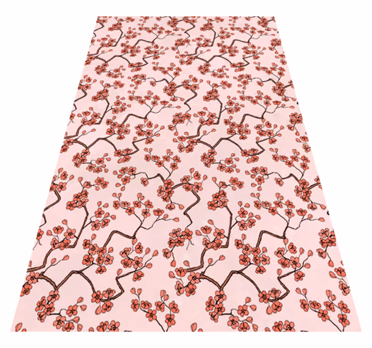 Lyserødt vinyl tæppe med kirsebærblomster - TenStickers