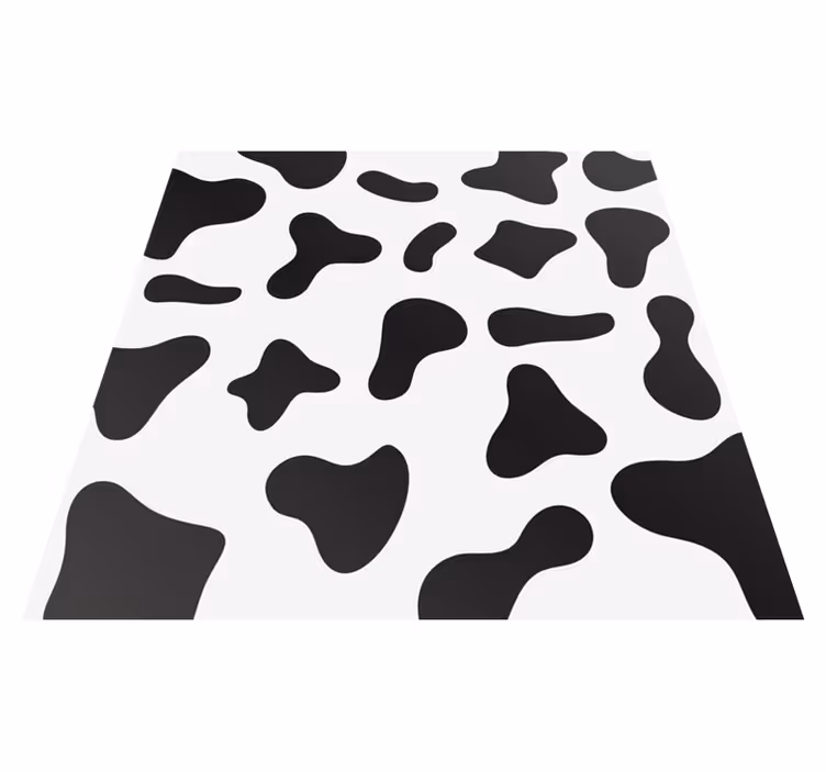 Sort / hvid ko-dyret vinyltæppe - TenStickers