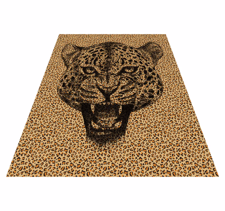 Fantastisk leopard dyreprint vinyl tæppe - TenStickers