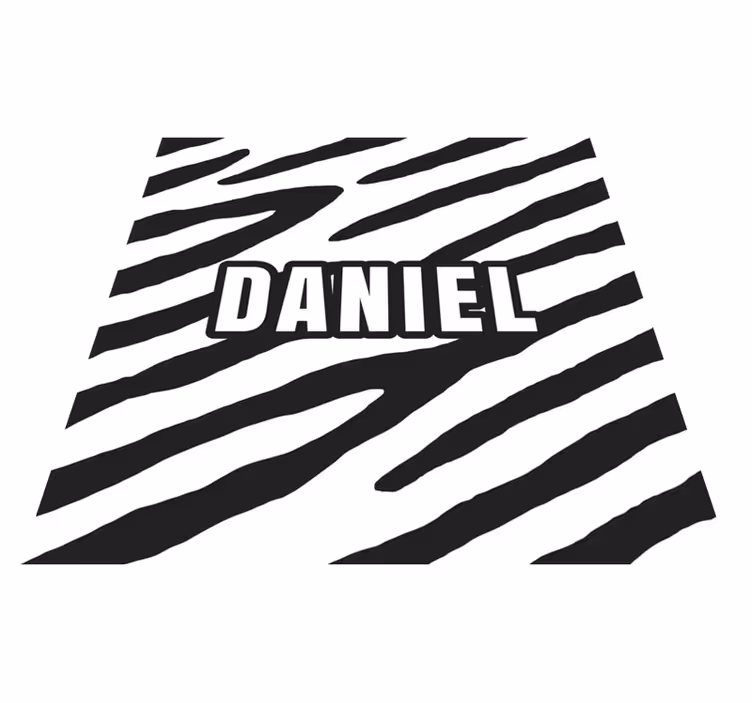 Personlig zebra vinyl tæppe med navn - TenStickers