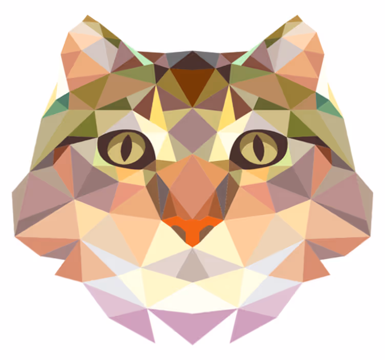 Fantastisk geometrisk katteformet vinyltæppe - TenStickers