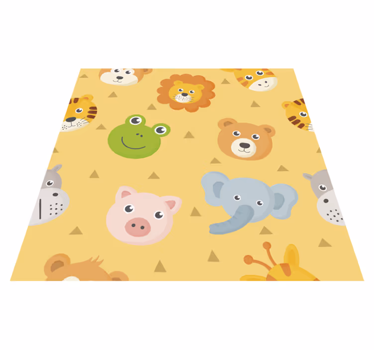 Smukke zoo dyr babyer vinyl tæppe - TenStickers