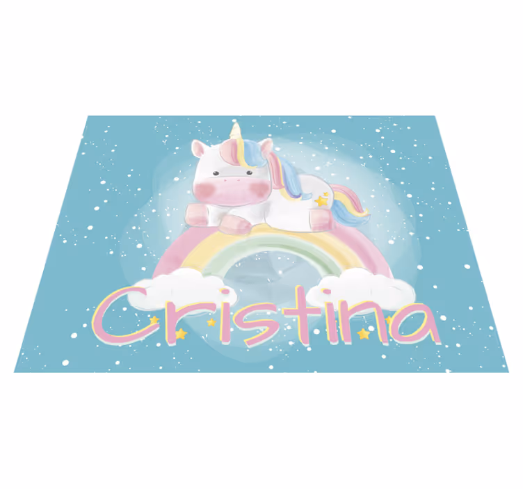 Personaliserbar unicorn babyer vinyl tæppe - TenStickers