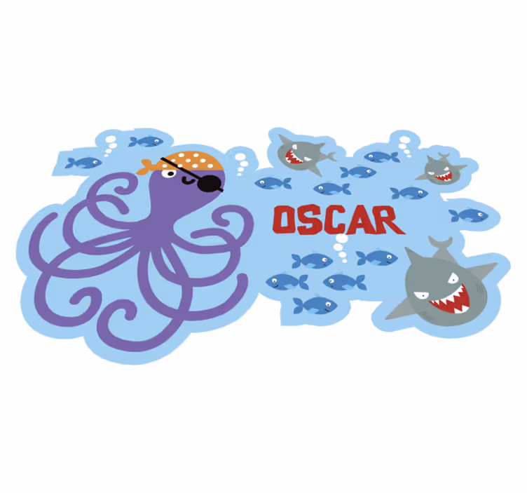 Tilpasses pirat octopus vinyl tæppe - TenStickers