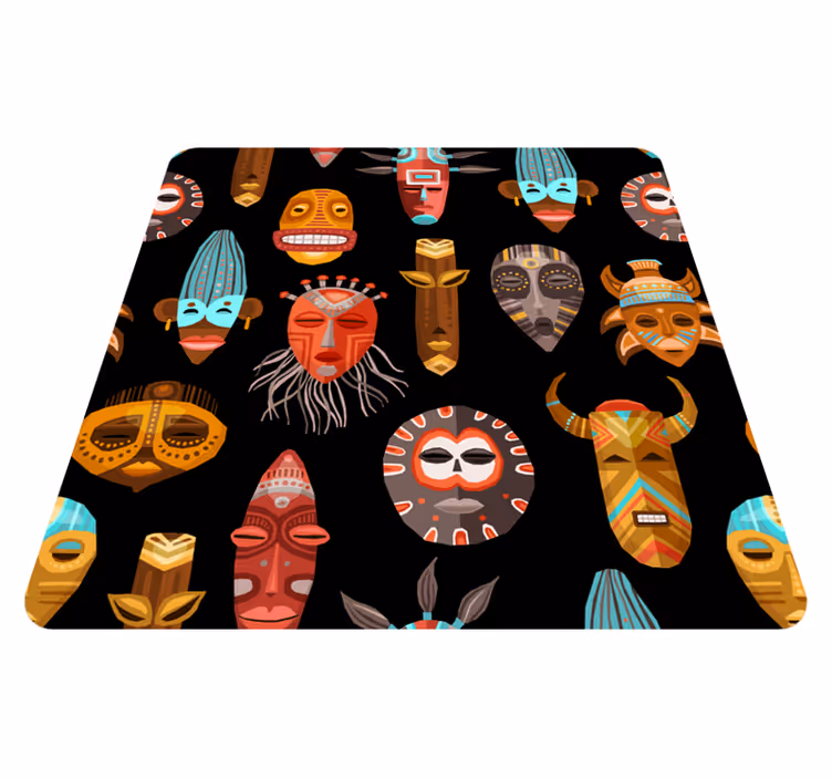 Stammemasker etnisk vinyl tæppe - TenStickers