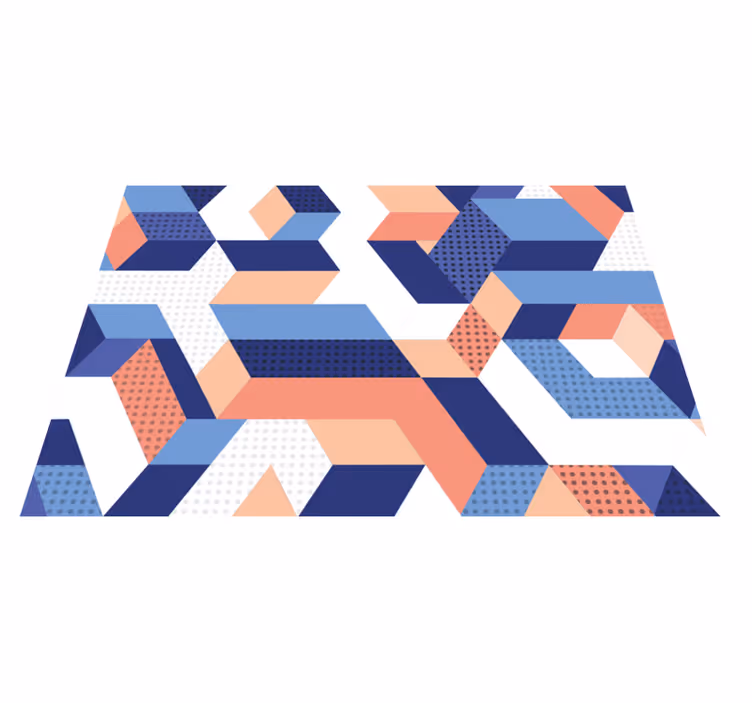 Moderne 3d geometrisk vinyl tæppe - TenStickers