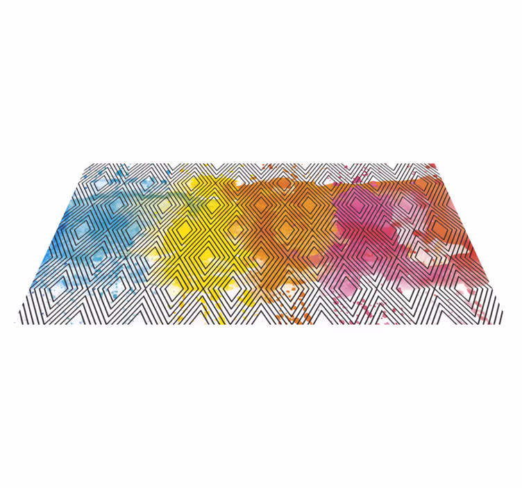 Vinyl tæppe geometriske akvarel diamanter - TenStickers