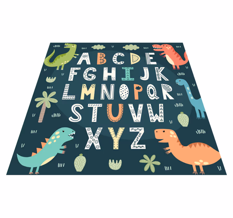 Dinosaur alfabet vinyl tæppe - TenStickers