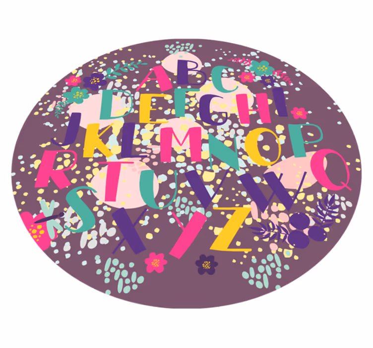 Blomster alfabet vinyl tæppe - TenStickers