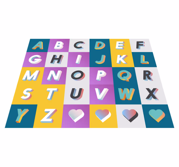 Moderne alfabet vinyl tæppe - TenStickers