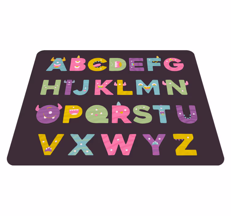 Originalt monstrøst vinylalfabet-tæppe - TenStickers