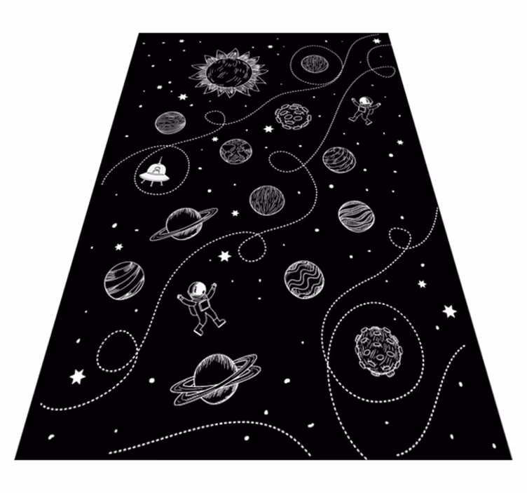 Fantastiske stjerner og planeter, der tegner vinyltæppet - TenStickers