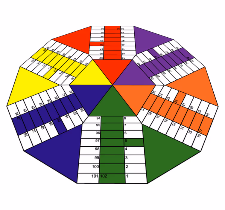 Seks spillere parchis bord vinyl tæppe - TenStickers